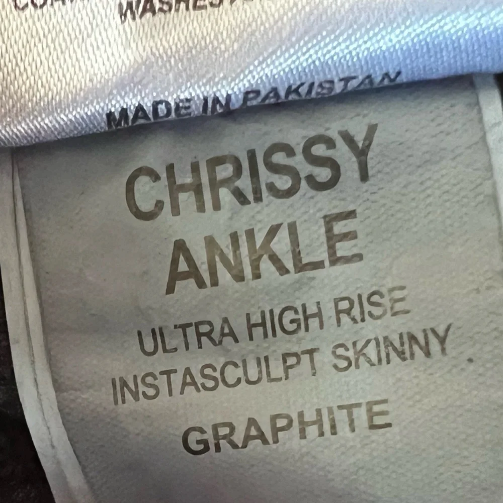 DL1961 Chrissy Ankle pants Jeans Ultra High Rise skinny graphite black 27 - Picture 8 of 11